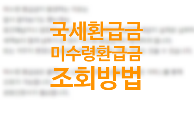 국세환급금 조회방법, 미수령 환급금 조회방법 3가지 (국세청 홈택스, 손택스, 삼쩜삼 세금 조회 어플)