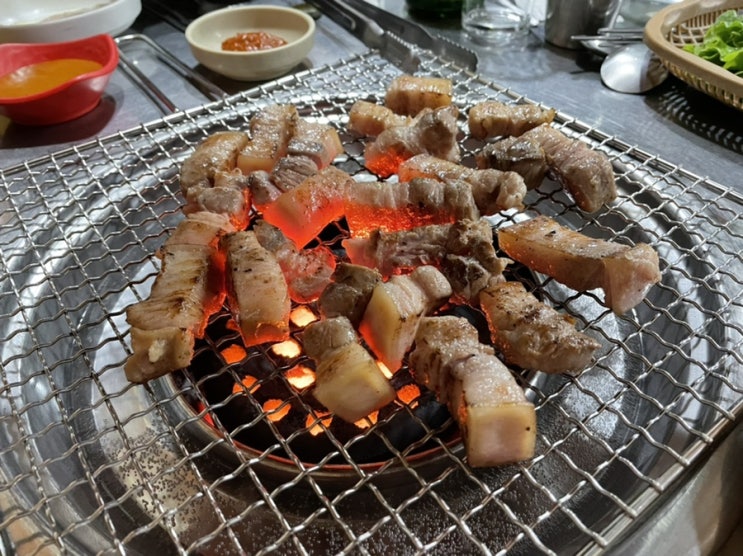  광주연탄구이맛집 꽃돼지연탄구이 제주삼겹살 닭목살 진짜 맛있어요!