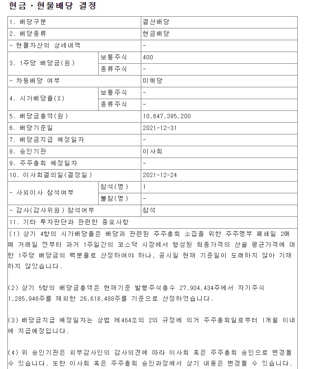  케이지이니시스 결산배당금 공시(kg이니시스배당)