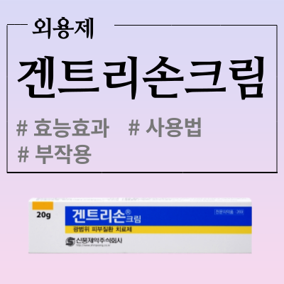 겐트리손 크림 약사가 설명해 주는 사용법 효능과 성분