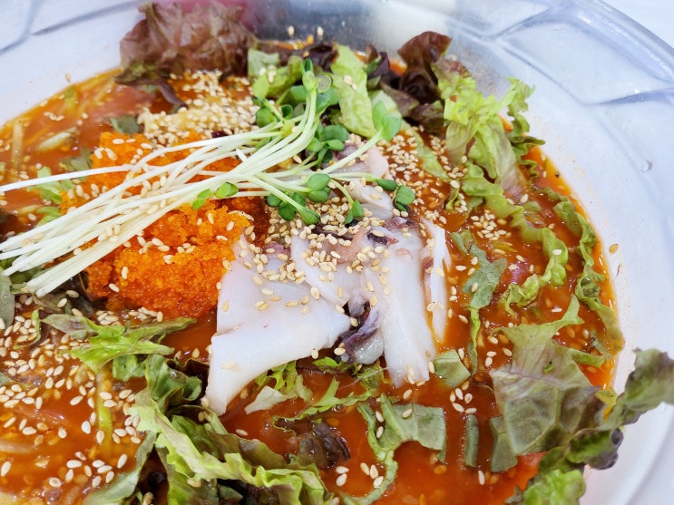  송지호 해수욕장 맛집 문어물회 겨울에도 환상
