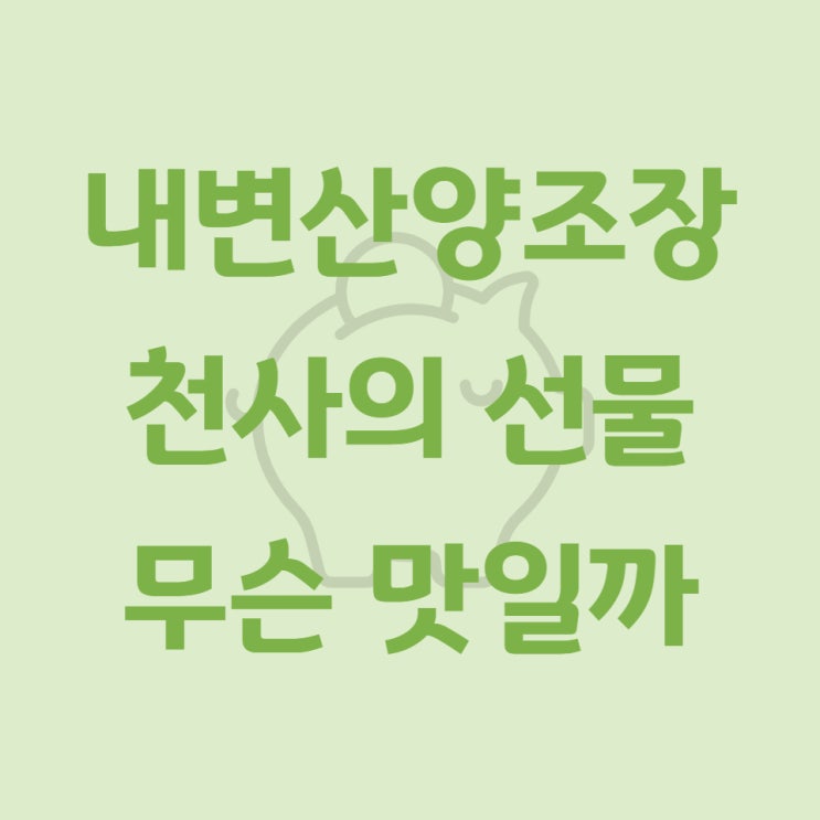  내변산양조장 천사의 선물 무슨 맛일까