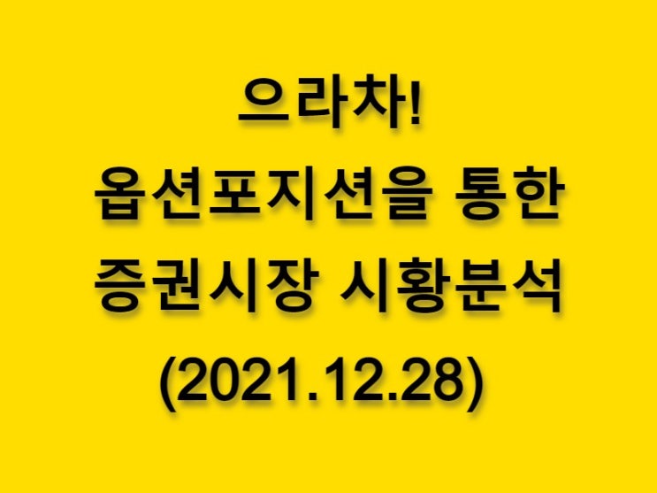 (2021.12.28)으라차! 옵션 포지션을 통한 증권시장 황분석-코스피 시장