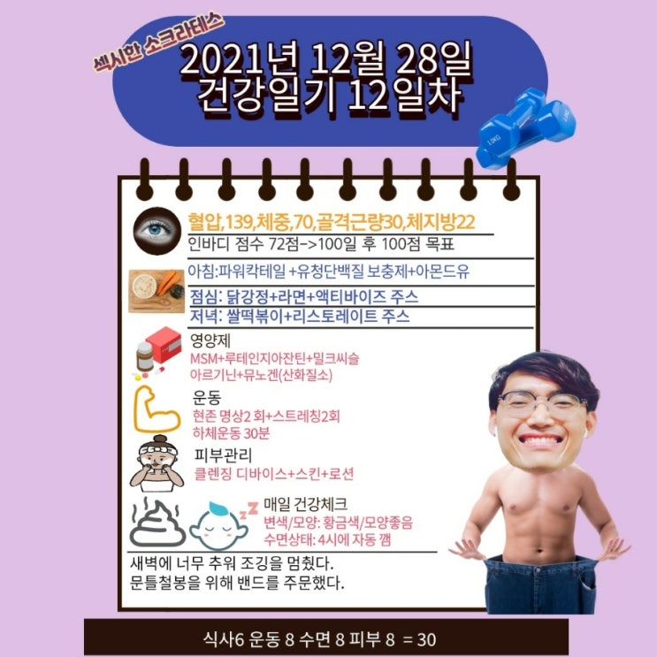  2021년 12월 28일 섹시한 소크라테스 건강일기