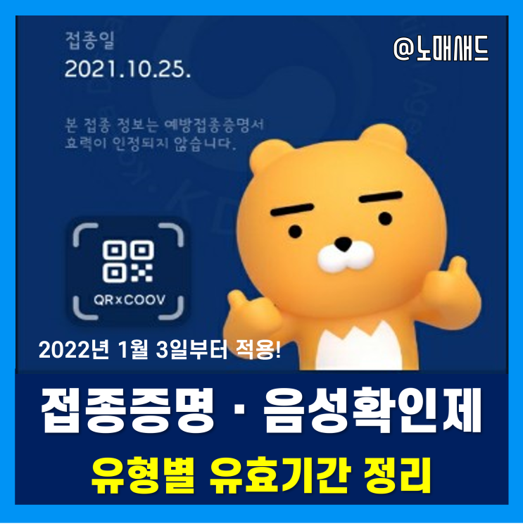 방역패스 접종증명, PCR음성확인서, 격리해제확인서, 예외확인서 유효기간, 계도기간(1월 3일 적용) 방역패스 접종증명, PCR음성확인서, 격리해제확인서, 예외확인서 유효기간, 계도기간(1월 3일 적용)
