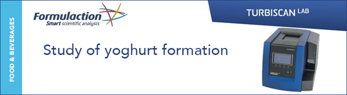  분산안정성 유화안정성 Application Determination of the gelation point of milk for yoghurt