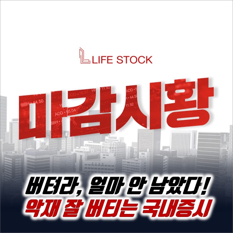  『 라이프스탁 』  버텨라, 얼마 안 남았다! 악재 잘 버티는 국내증시