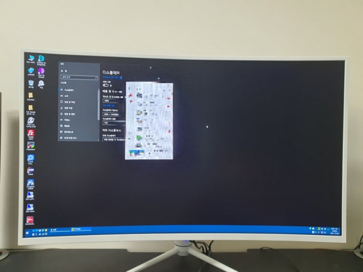  대형 커브드 모니터 구입 - 한성 TFG39Q14V QHD 커브드 144hz