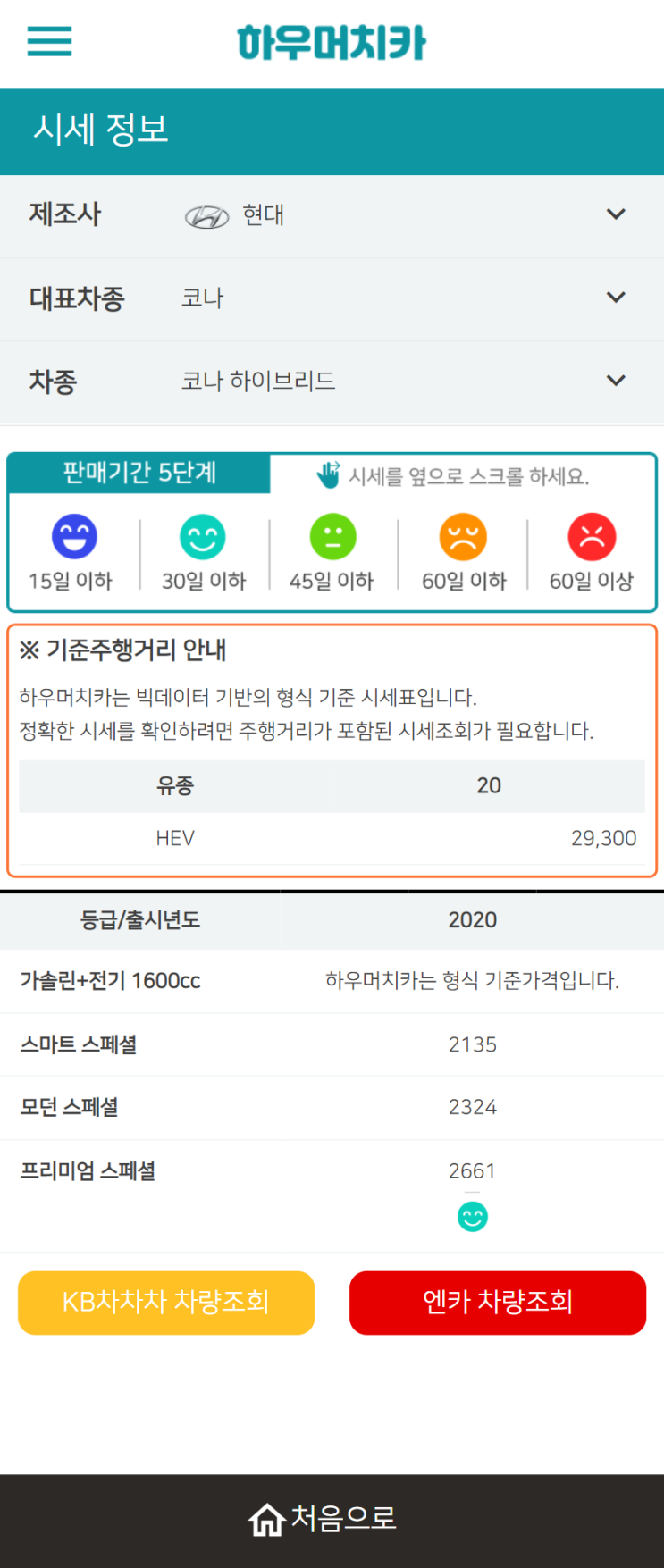 하우머치카 2021년 11월 코나 하이브리드 중고차시세.가격표 하우머치카 2021년 11월 코나 하이브리드 중고차시세.가격표