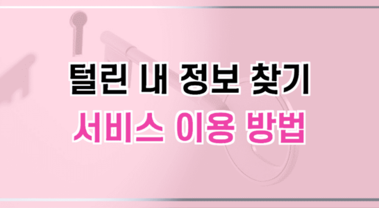 털린 내 정보 찾기 서비스 이용 방법