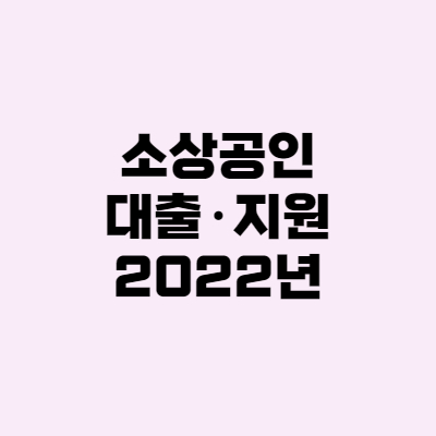 소상공인 정책자금 2022년 - 소상공인 손실보상