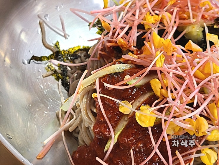  중앙탑막국수와 치킨 충주맛집 중앙탑면막국수