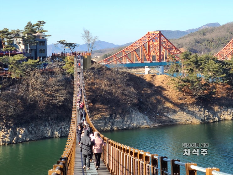 충북 가볼만한곳 제천 옥순봉 출렁다리 추운겨울에 갔던 후기