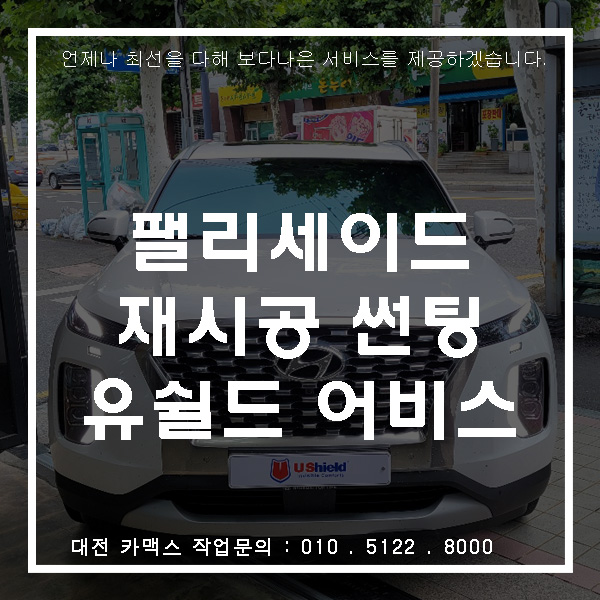  팰리세이드, 부족한 기존 썬팅 제거 후 대전 카맥스에서 유쉴드 어비스 필름으로 재시공.