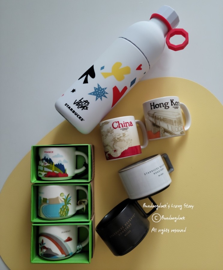 해외여행에서 모은 스타벅스 굿즈: 이태리에 단 하나뿐인 밀라노 스타벅스 / 라스베가스, 프랑스, 하와이 스타벅스 컵