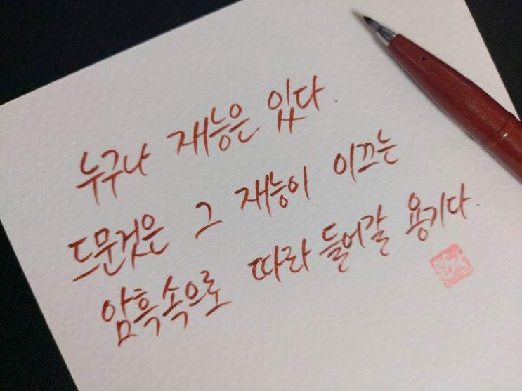  [1일 1캘리그라피] 에리카 종 명언 1