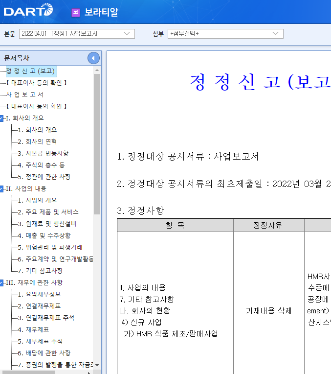 보라티알 / 사업보고서 보라티알 / 사업보고서