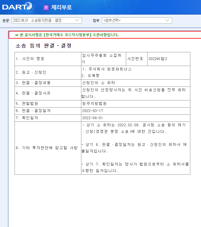 체리부로 / 소송등의판결ㆍ결정 체리부로 / 소송등의판결ㆍ결정