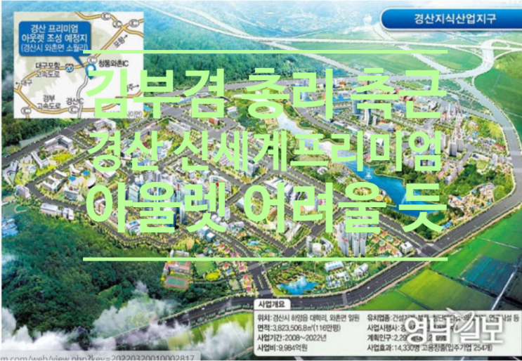  김부겸 총리 측근 '경산 신세계 프리미엄 아울렛 어려울 듯'