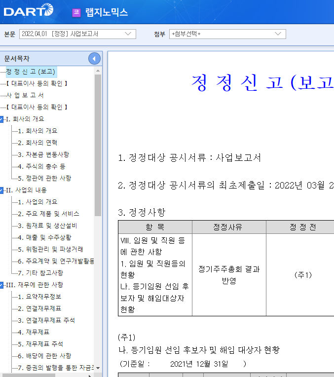 랩지노믹스 / 사업보고서 랩지노믹스 / 사업보고서