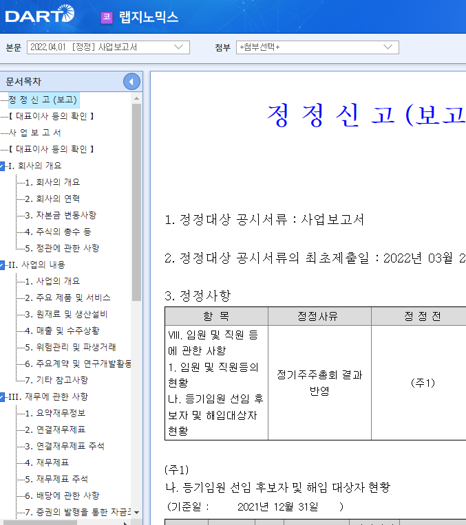 랩지노믹스 / 사업보고서