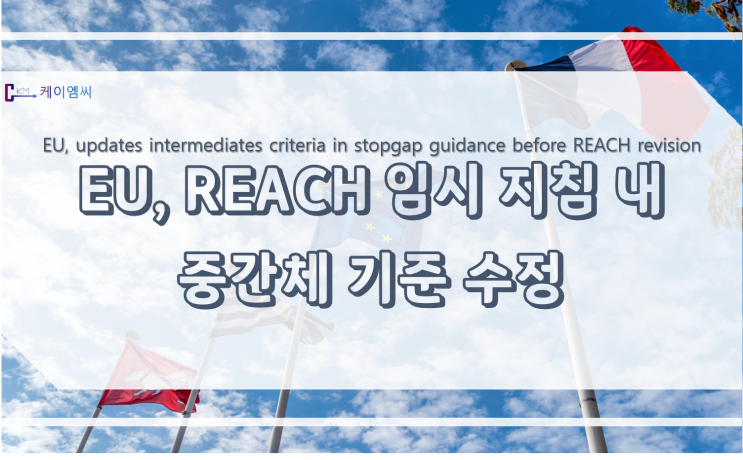 EU, REACH 임시 지침 내 중간체 기준 수정