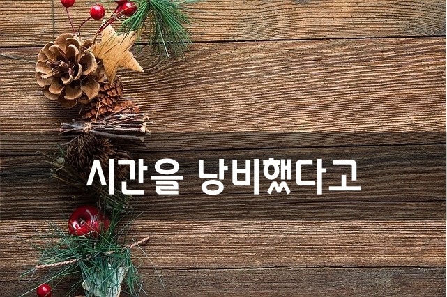  시간을 낭비했다고