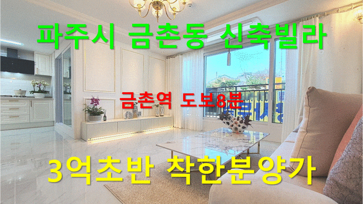  파주시 금촌동 신축빌라 금촌역 도보8분 3억초반 착한분양가