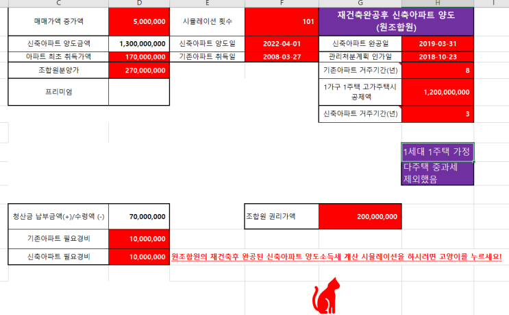  비조정지역 재건축 아파트 신축 후 양도세는 어떻게 해요?