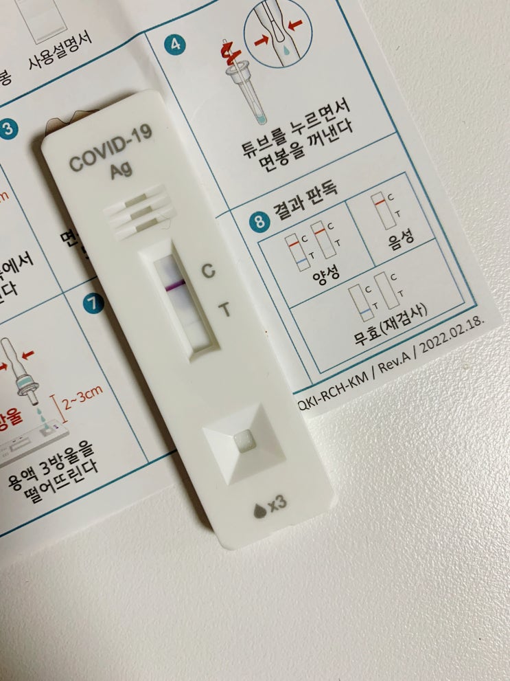  자가진단키트 양성, 신속항원검사 양성 확진판정 및 코로나증상....
