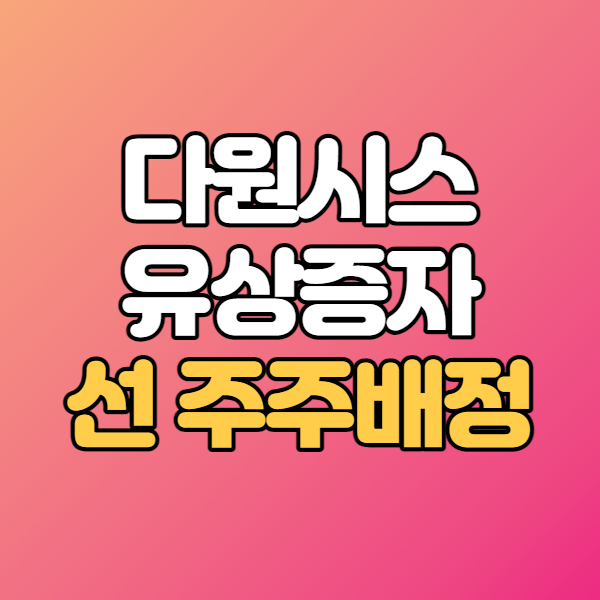 다원시스 유상증자 주주배정후실권주일반공모 재무제표분석