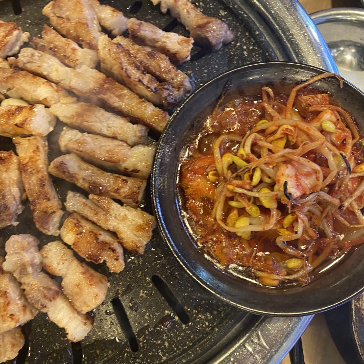  서면 고기집 무한한판 88에서 삼겹살부터 된장라면까지
