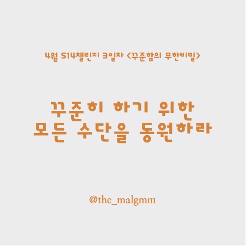  514 챌린지, 꾸준함의 무한 비밀!
