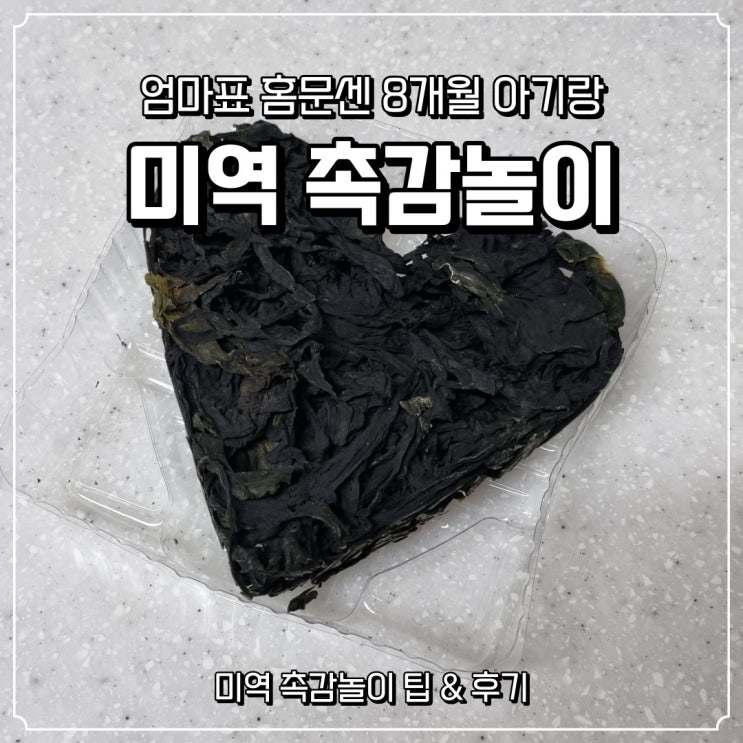  [8개월 아기놀이] 미역촉감놀이 후기 및 방법 (아빠생일 축하 이벤트)