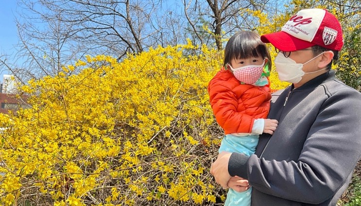 코로나 확진 후기 6 - 와이프 자가격리해제 소박한 온가족 봄꽃 나들이