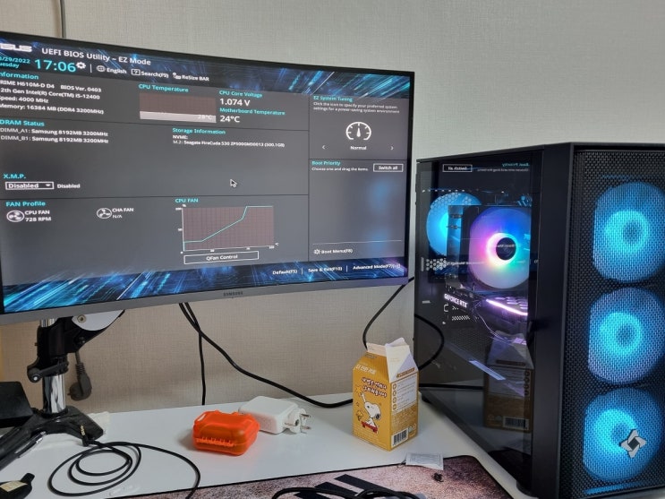  가성비 게이밍 컴퓨터 이엠텍 레드빗 PRO I5M21(인텔 12세대 i5-12400 + RTX3050 완본체 PC)