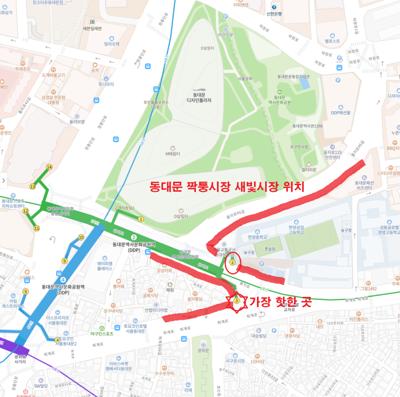 동대문 갈만한곳] 동대문 짝퉁시장 노란천막 새빛시장 핫플 위치 가격 시간 무료주차 꿀팁 밤마실 드라이브 닭꼬치 호떡 : 네이버 블로그
