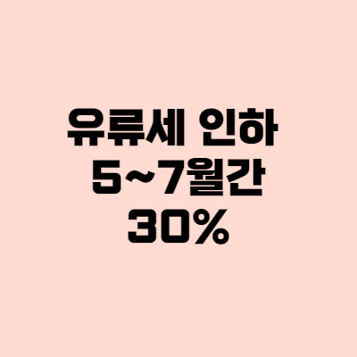  유류세 인하 기간 5~7월, 주유비 OOO원 절약된다!