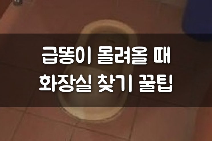  급똥시 개방된 공중 화장실 찾는 법 (ft.꿀팁)