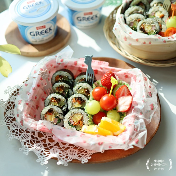  피크닉 도시락 추천! 꾸덕한 그릭요거트 활용 그릭 참치김밥 만들기