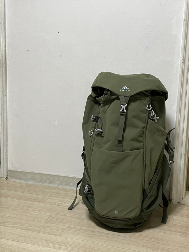 데카트론 하이킹 등산 백팩 40L MH500 카키 후기 (feat. 내돈내산) : 네이버 블로그