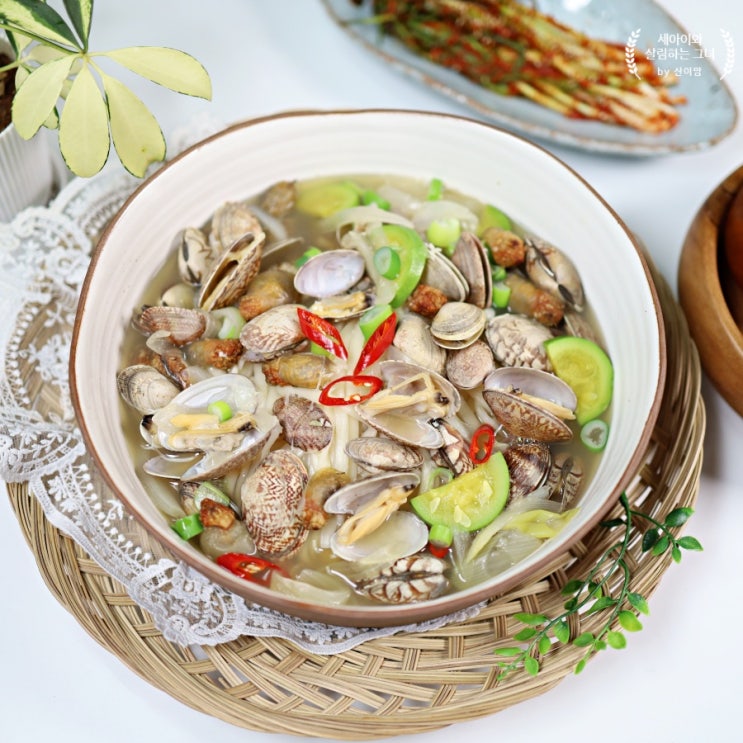 바지락칼국수 만드는법 바지락 해감 뽀얀국물 면요리 4월 제철음식