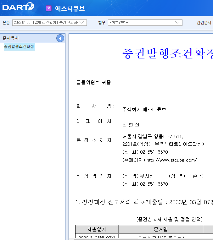 에스티큐브 / 증권신고서(지분증권) 에스티큐브 / 증권신고서(지분증권)