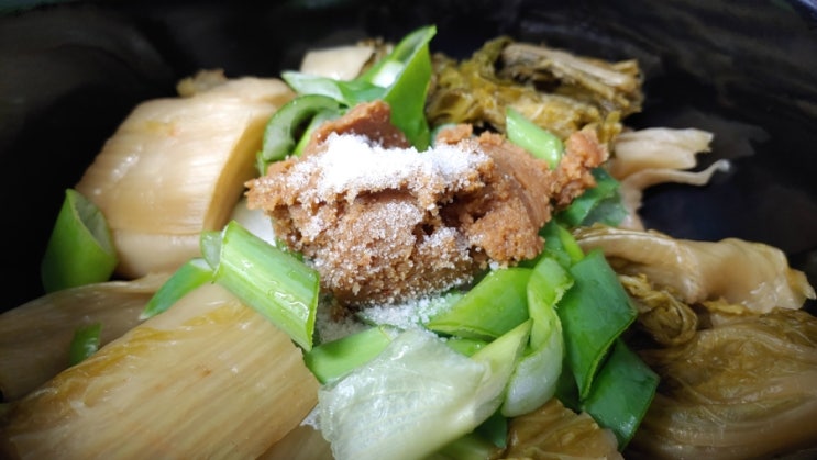 아빠표 요리, 아빠표 반찬, 묵은지된장지짐 간단히 만들기.