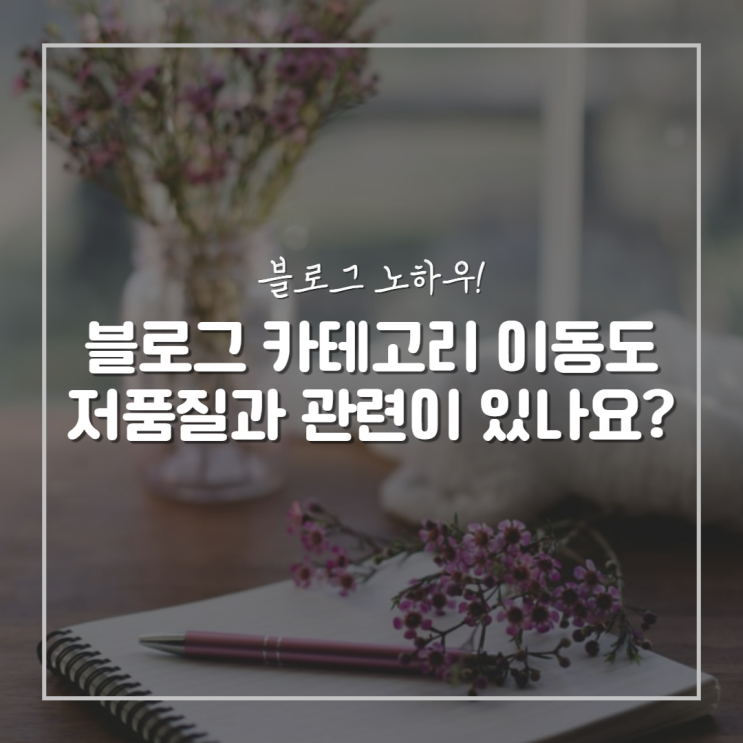  블로그 카테고리 이동 및 수정 함부로 하지 마세요