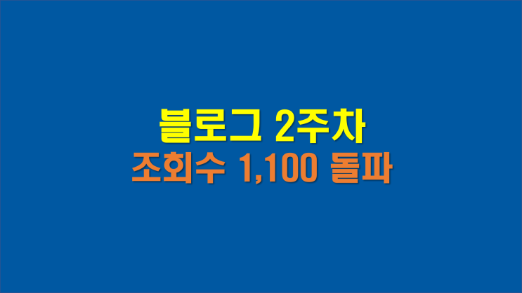  블로그 2주차, 조회수 1,100 돌파