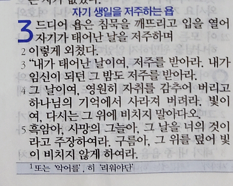 욥의 시련(욥기) 3장 욥의 시련(욥기) 3장
