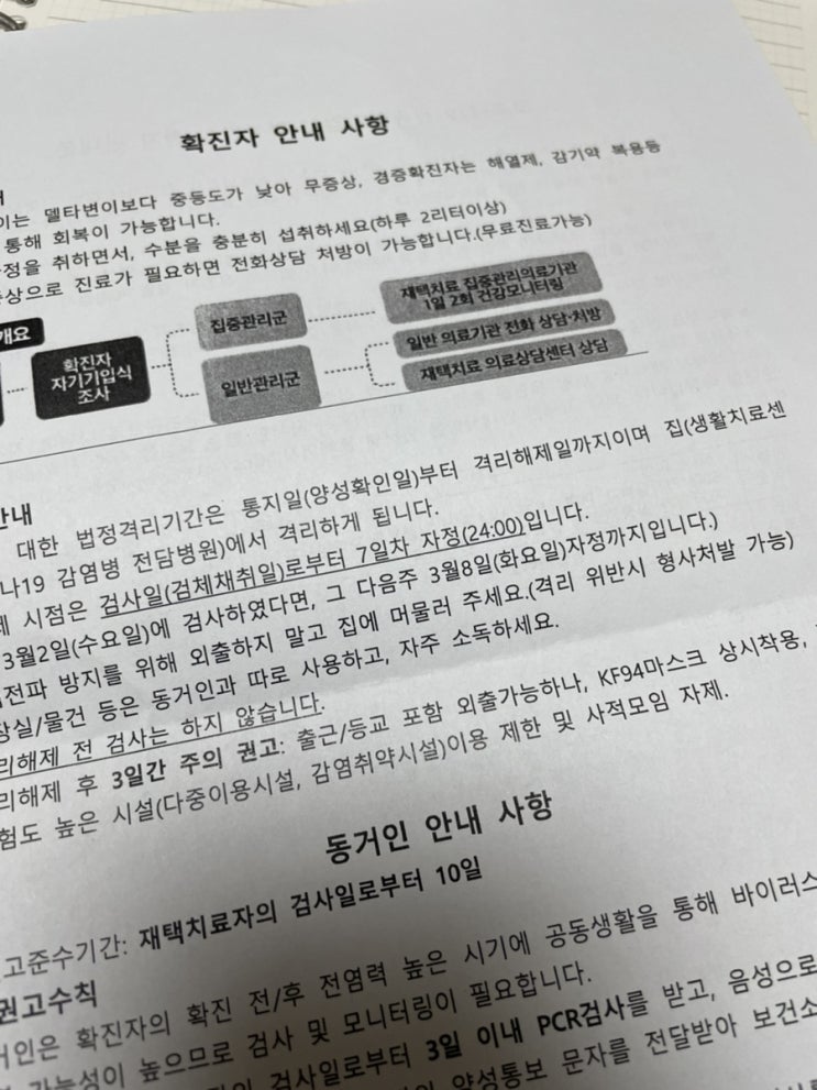  코로나 확진 후기
