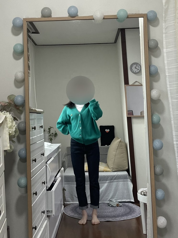  [ootd] 오늘 출근룩 : 라코스테 구제 빈티지 가디건, 플랙진, 스탠드오일, 나이키 에어포스