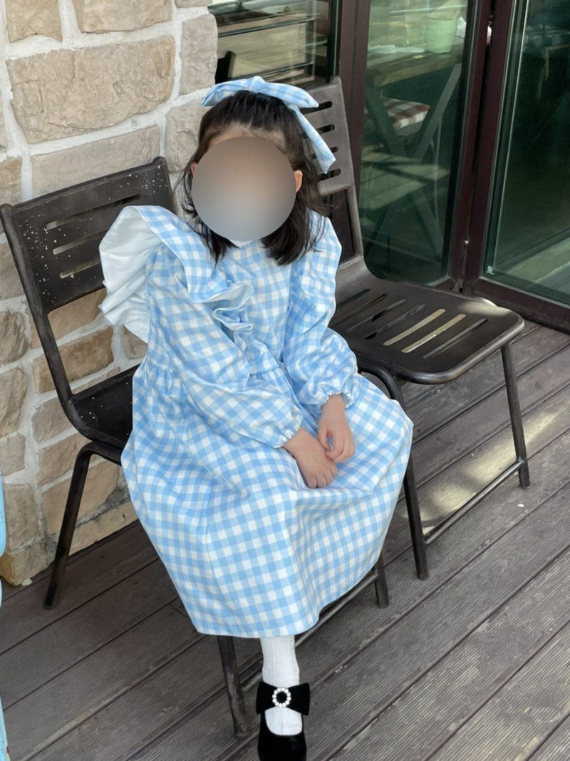 주주아뜰리에 자체제작 도로시체크원피스 블루 dorothy check dress Blue XL